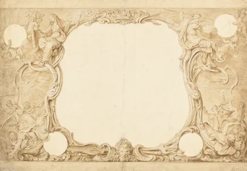 Entwurf für eine Zierleiste, verwendet für den Rahmen der General Chart in John Pines Tapisserie...